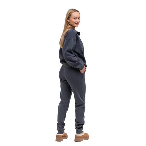 Women's Half-Zip Tracksuit with Kangaroo Pocket Fleece Lined Slippers