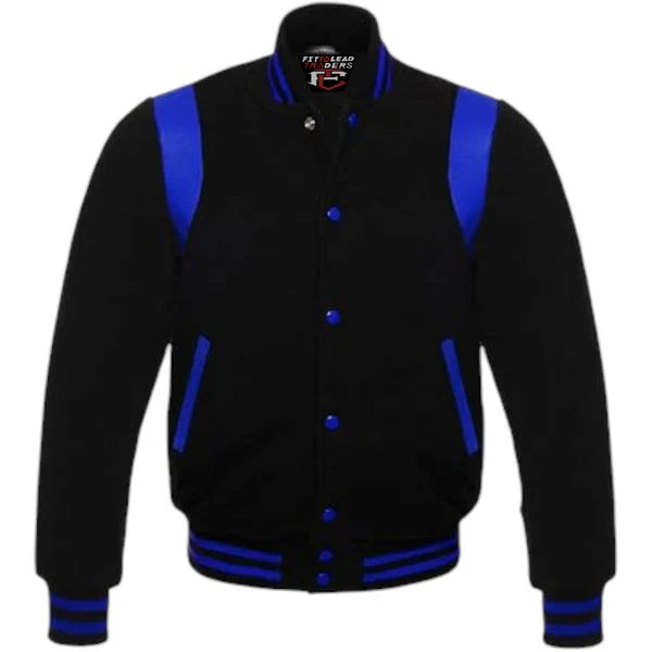 Retro Baseball Jacket – Wool Body & Leather Shoulder Inserts