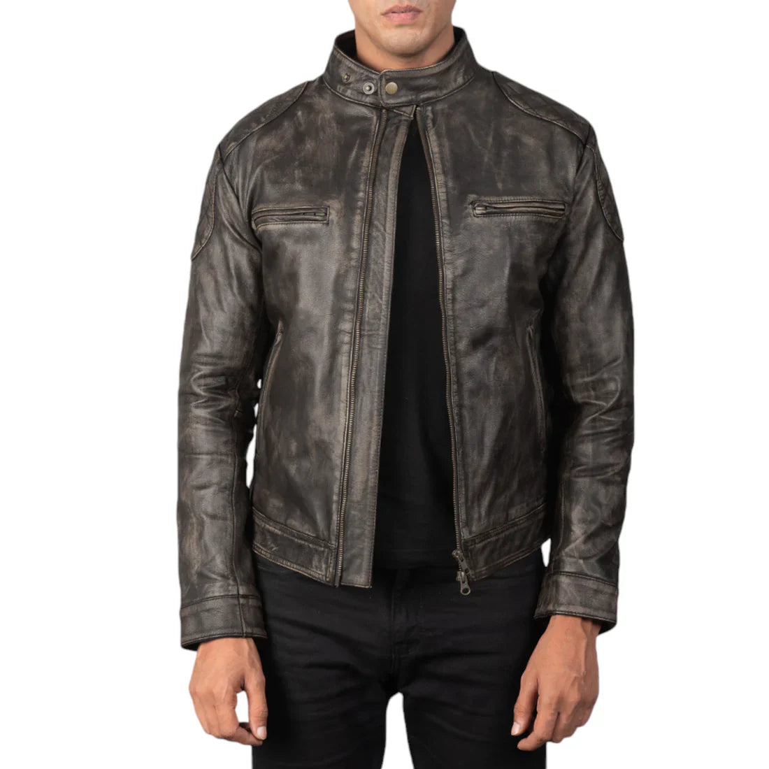 Gatsby Timeless Distressed Brown Leather Jacket