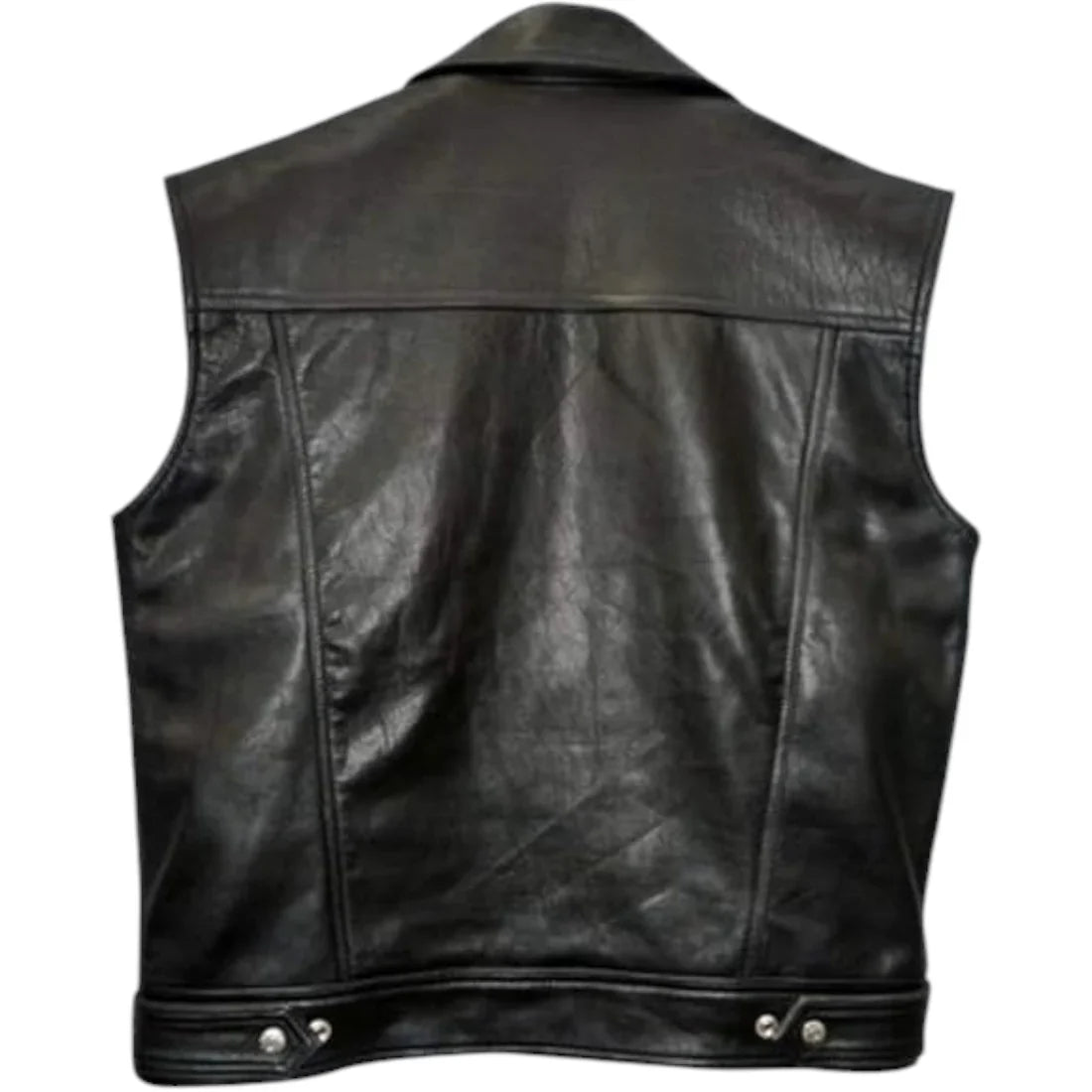 Men's Retro Café Racer Biker Vest – Genuine Lambskin Leather