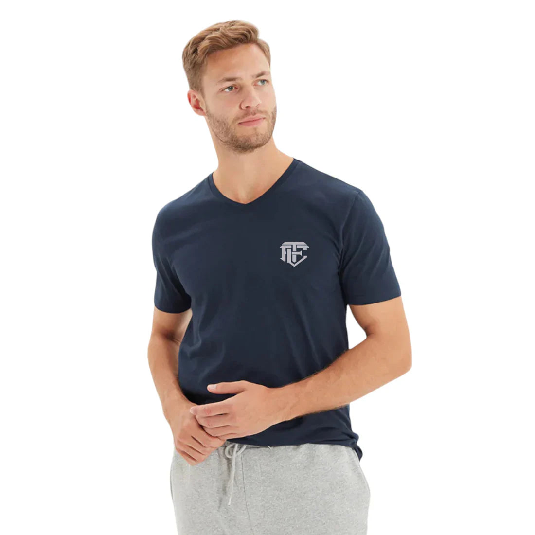 Men's Stylish Navy Blue Henley T-Shirt - Comfortable and Casual Wear