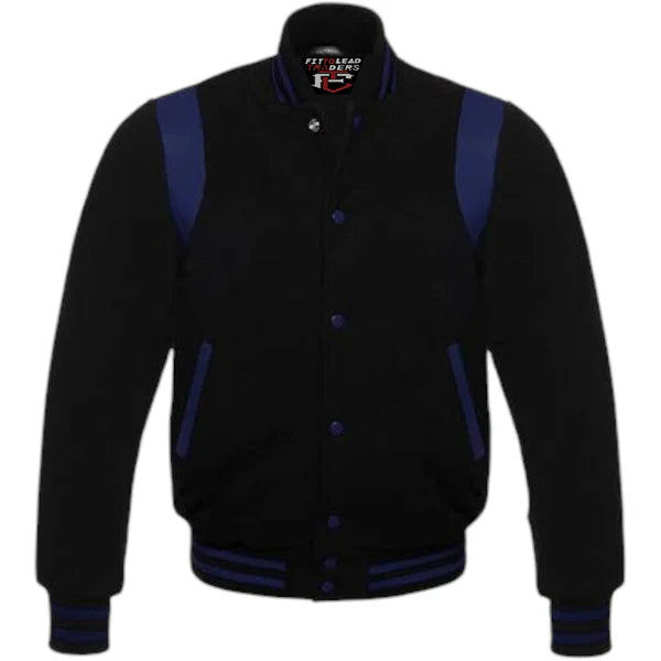 Retro Baseball Jacket – Wool Body & Leather Shoulder Inserts