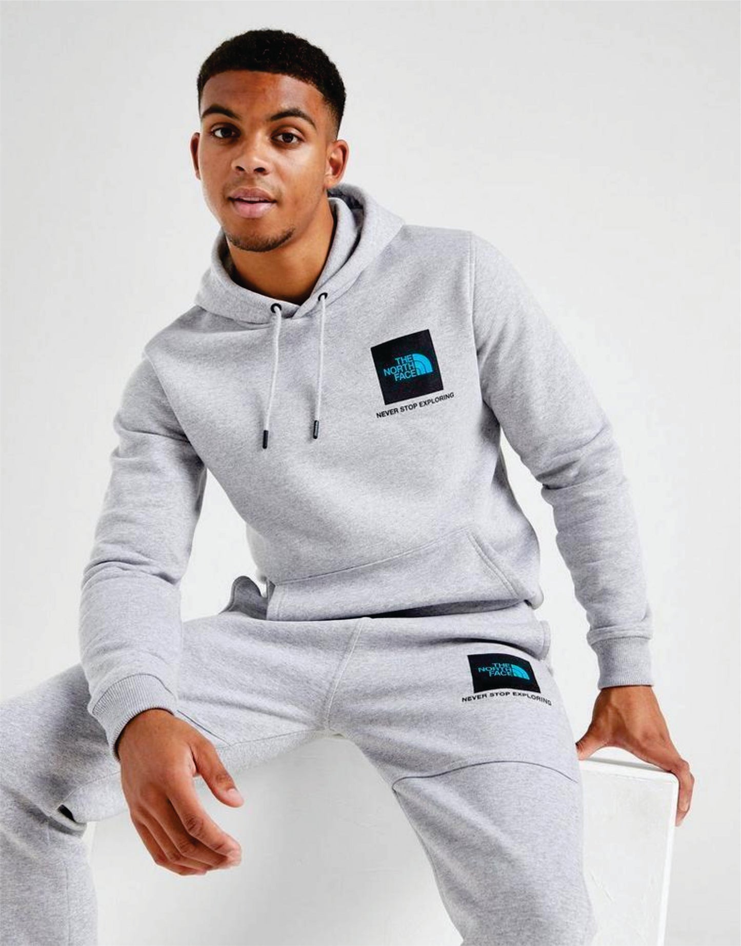Comfort North Face Essentials: Heather Grey Hoodie & Joggers Set