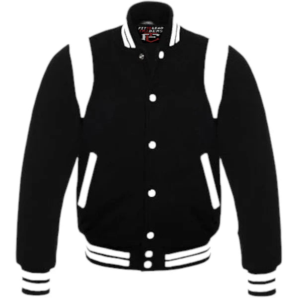 Retro Baseball Jacket – Wool Body & Leather Shoulder Inserts