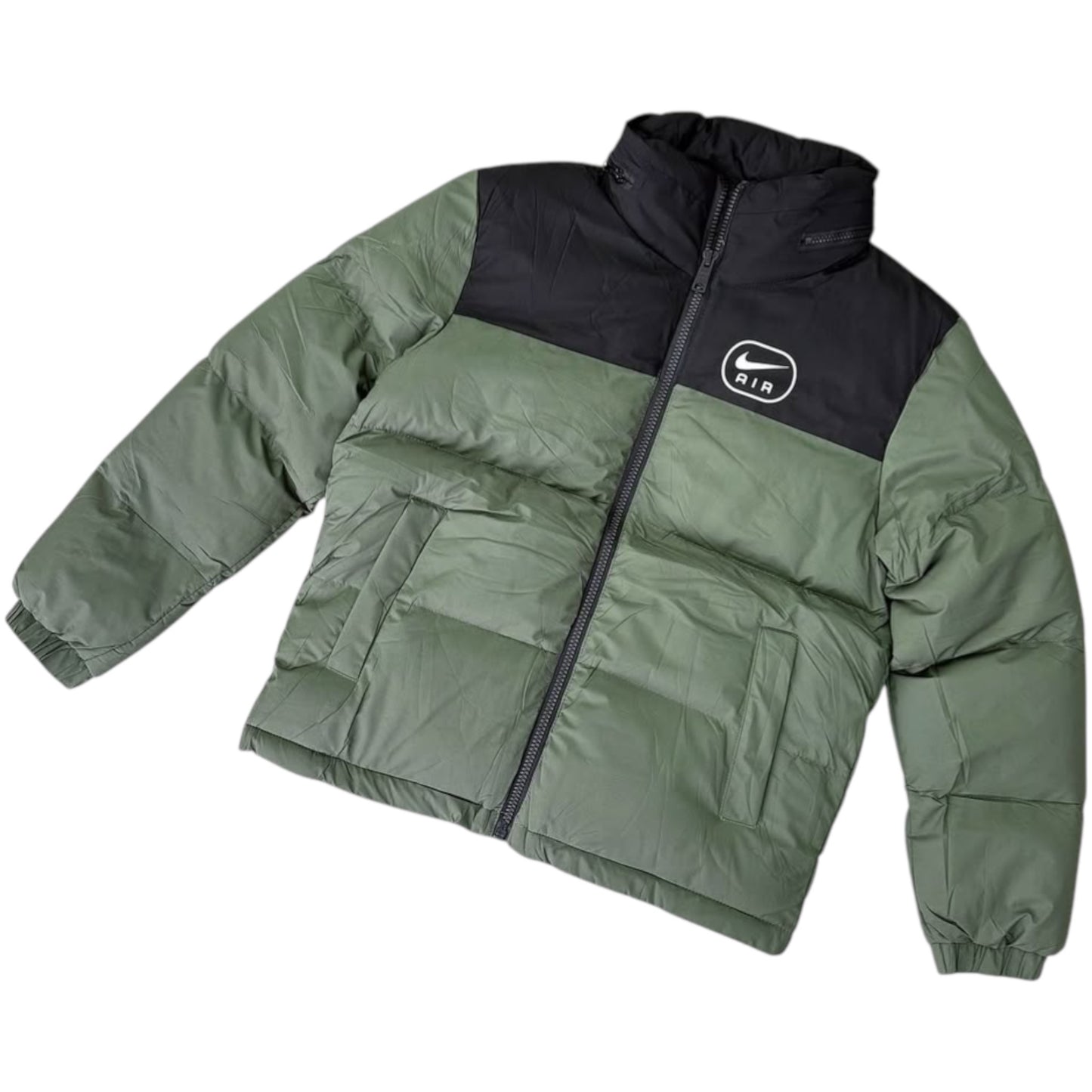 Nike Air Green & Black Hooded Puffer Jacket – Winter Streetwear