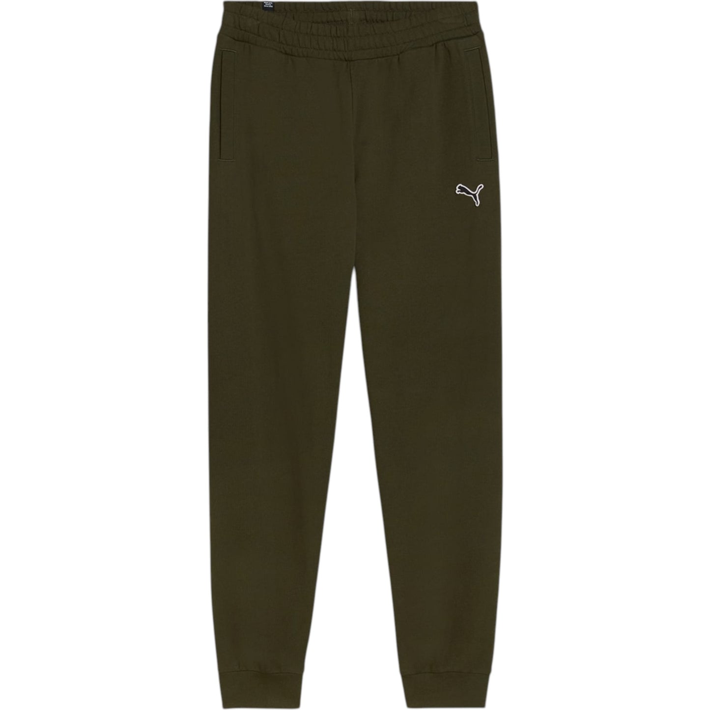 Dark green sweatpants with a Puma logo on a white background
