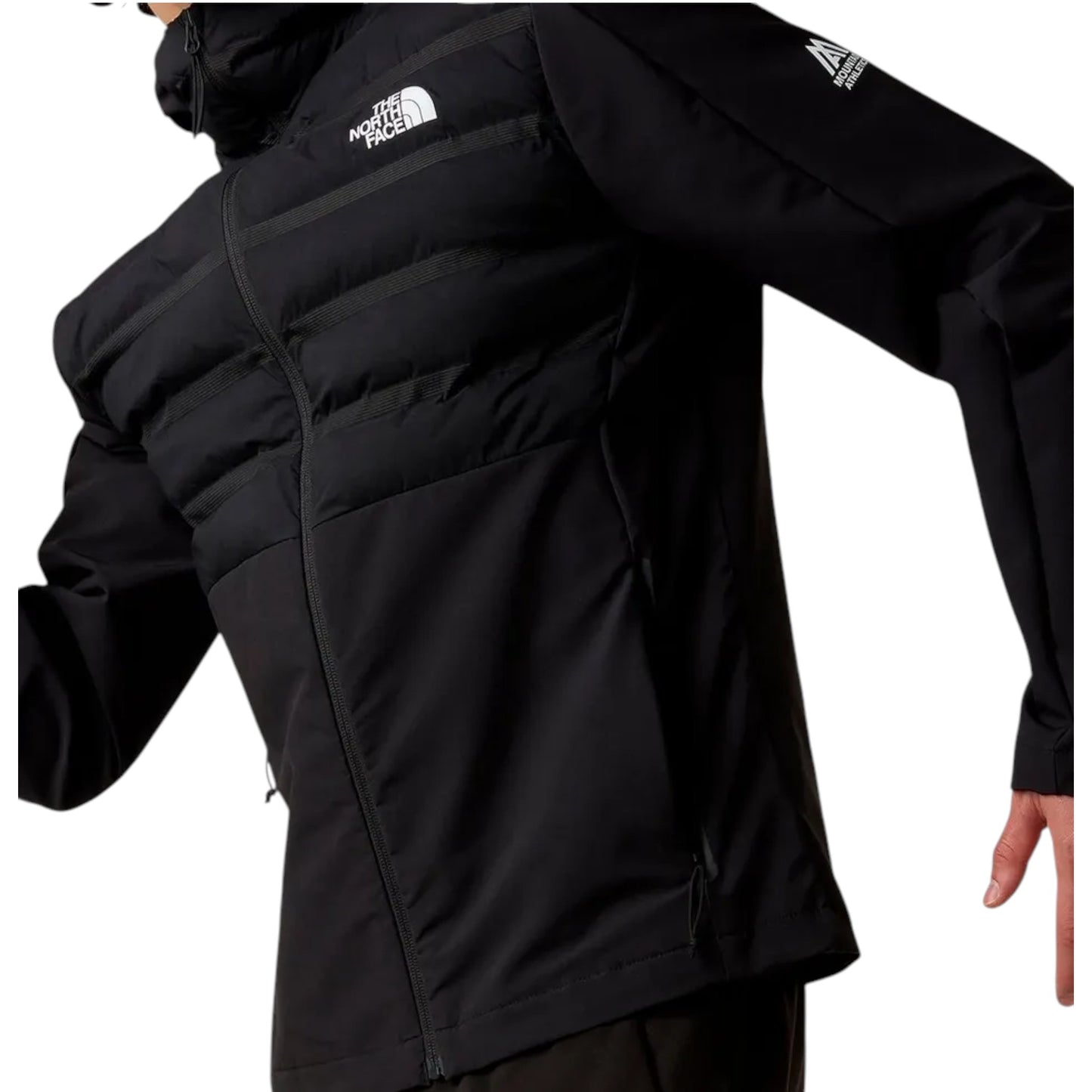 Black jacket with The North Face logo on a white background