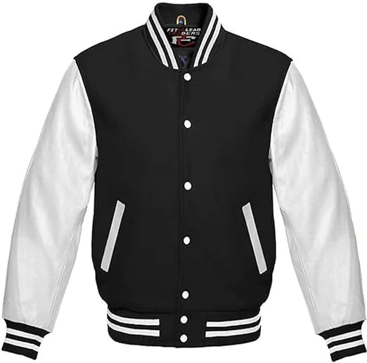 Varsity Lettermen Bomber Style All Wool & White Color Sleeves Jacket