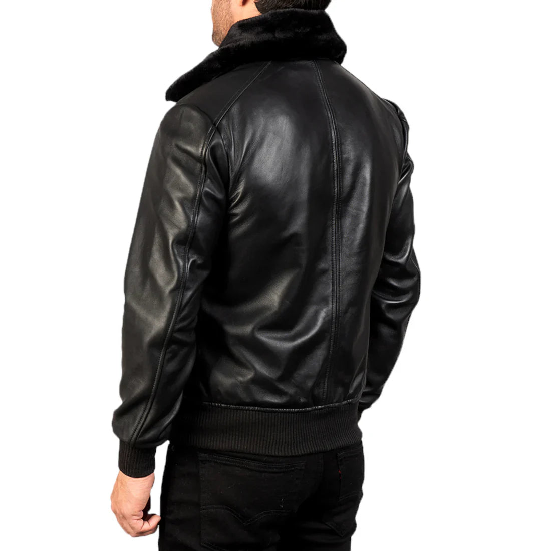 Black & White Leather Bomber Jacket A Modern Classic