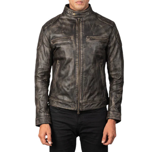 Gatsby Timeless Distressed Brown Leather Jacket