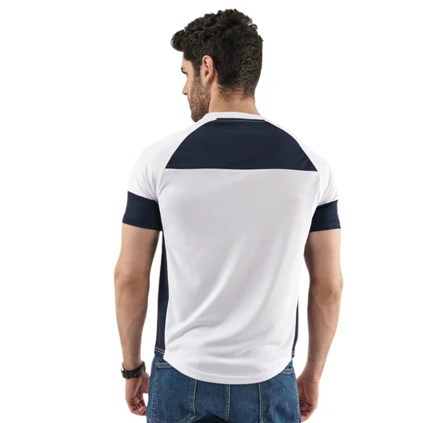 White Performance Contrast Tee for Men