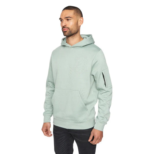 Men's Light Green Casual Hoodie with Kangaroo Pocket