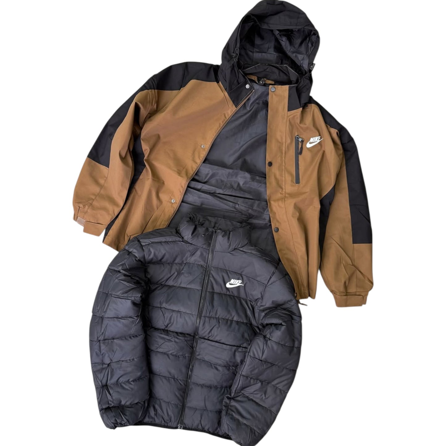 Men’s Nike brown and black hooded jacket Outdoor Coat