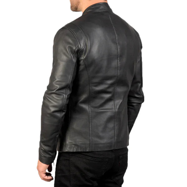 Men's Premium Ionic Black Leather Jacket – Stylish & Durable
