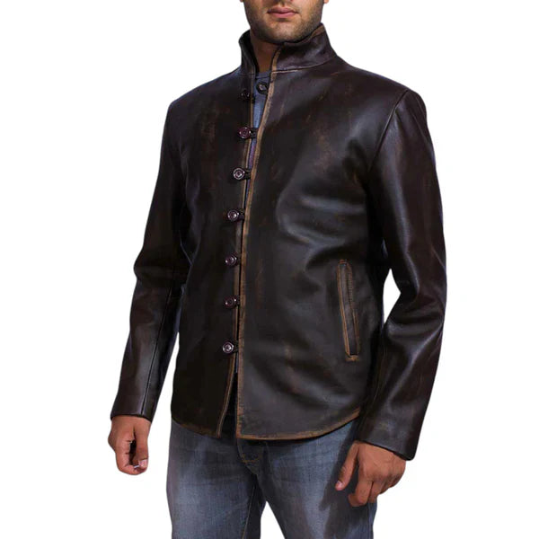 Men's Premium Drakeshire Brown Leather Jacket