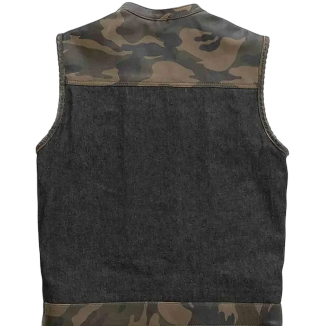 Men's Sleeveless Camouflage Vest – Leather & Textile Biker Style