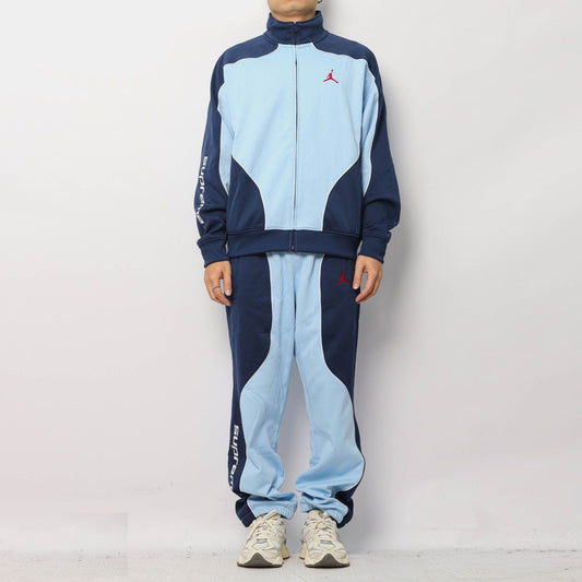 Men’s Jordan Supreme Tracksuit Set – Light Blue & Navy Zip Jacket with Joggers
