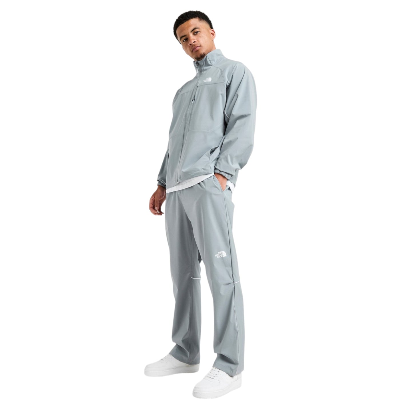 North Face Grey Tracksuit – Zip Jacket & Joggers for Active Comfort
