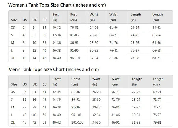 Lightweight cotton tank tops