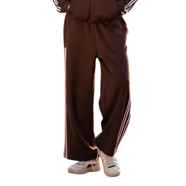 Sport Luxe Brown Tracksuit with Mock Neck