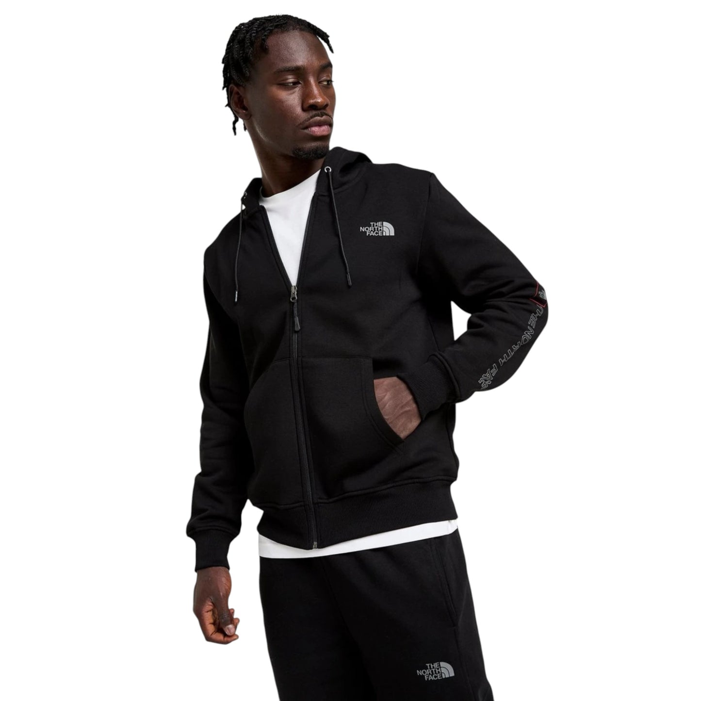 The North Face Overhead Cotton Fleece Full‑Zip Tracksuit – Black