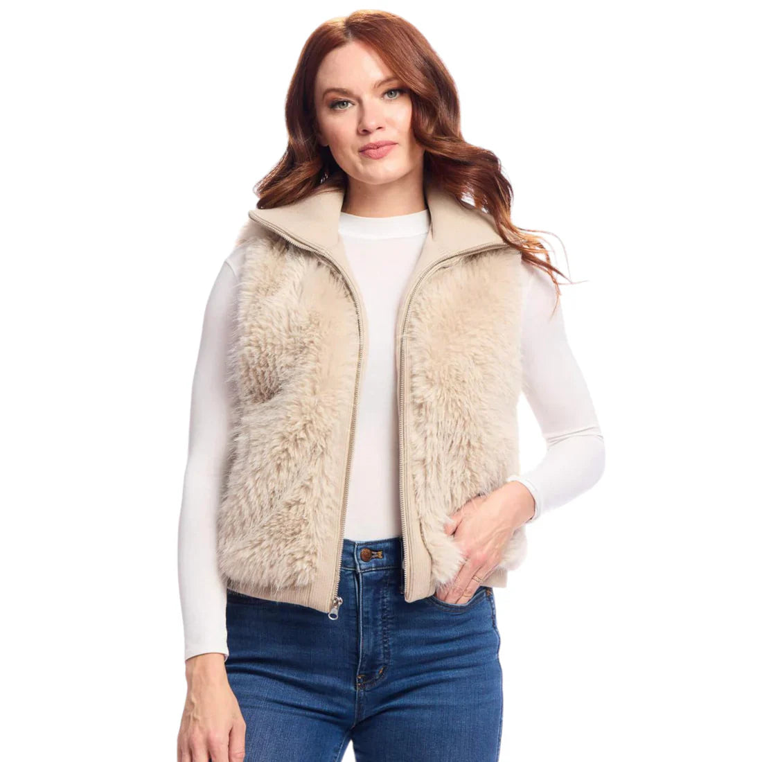 Women's Faux Fur Zip-Up Vest