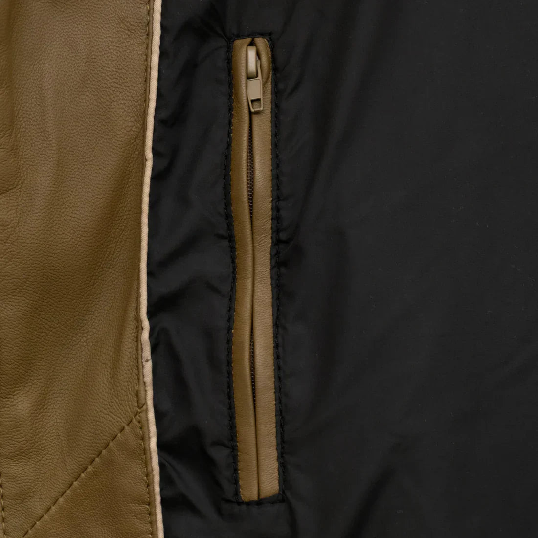 Women's Khaki Quilted Leather Stylish Jacket
