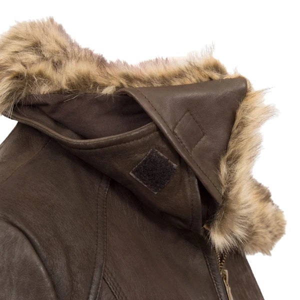 Women's Belted Leather Jacket - Classic Style