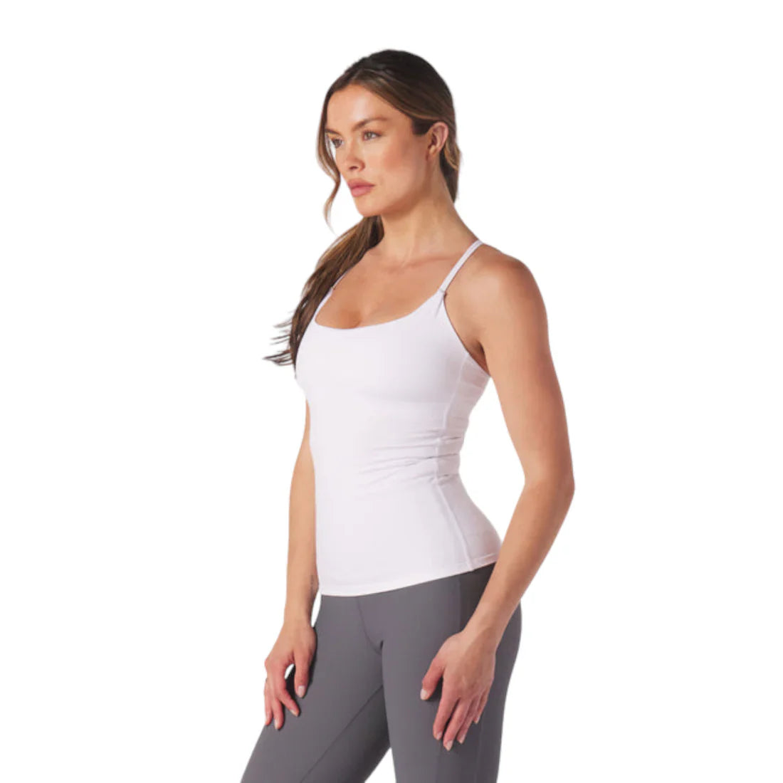 White Sleek Fit Active Tank Top – Perfect for Workouts and Daily Wear