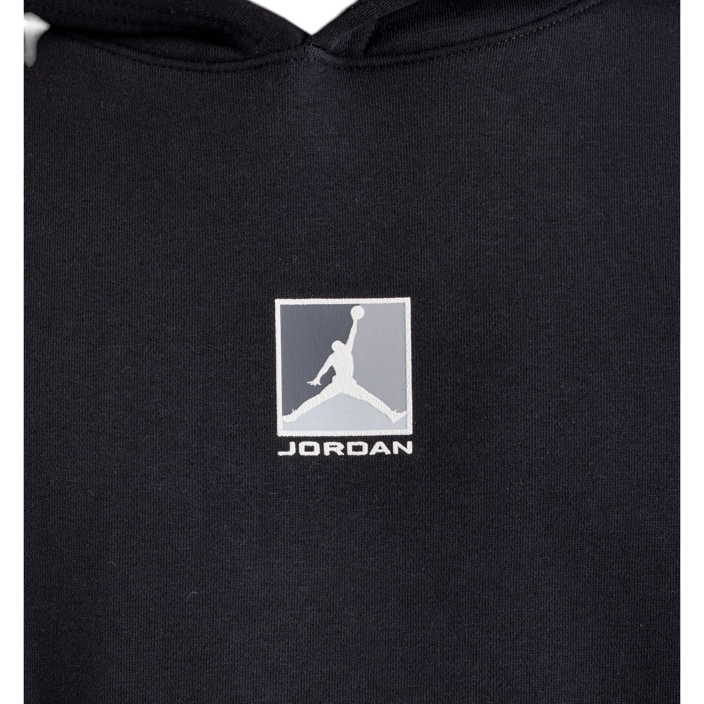Black hoodie with Jordan logo on a white background