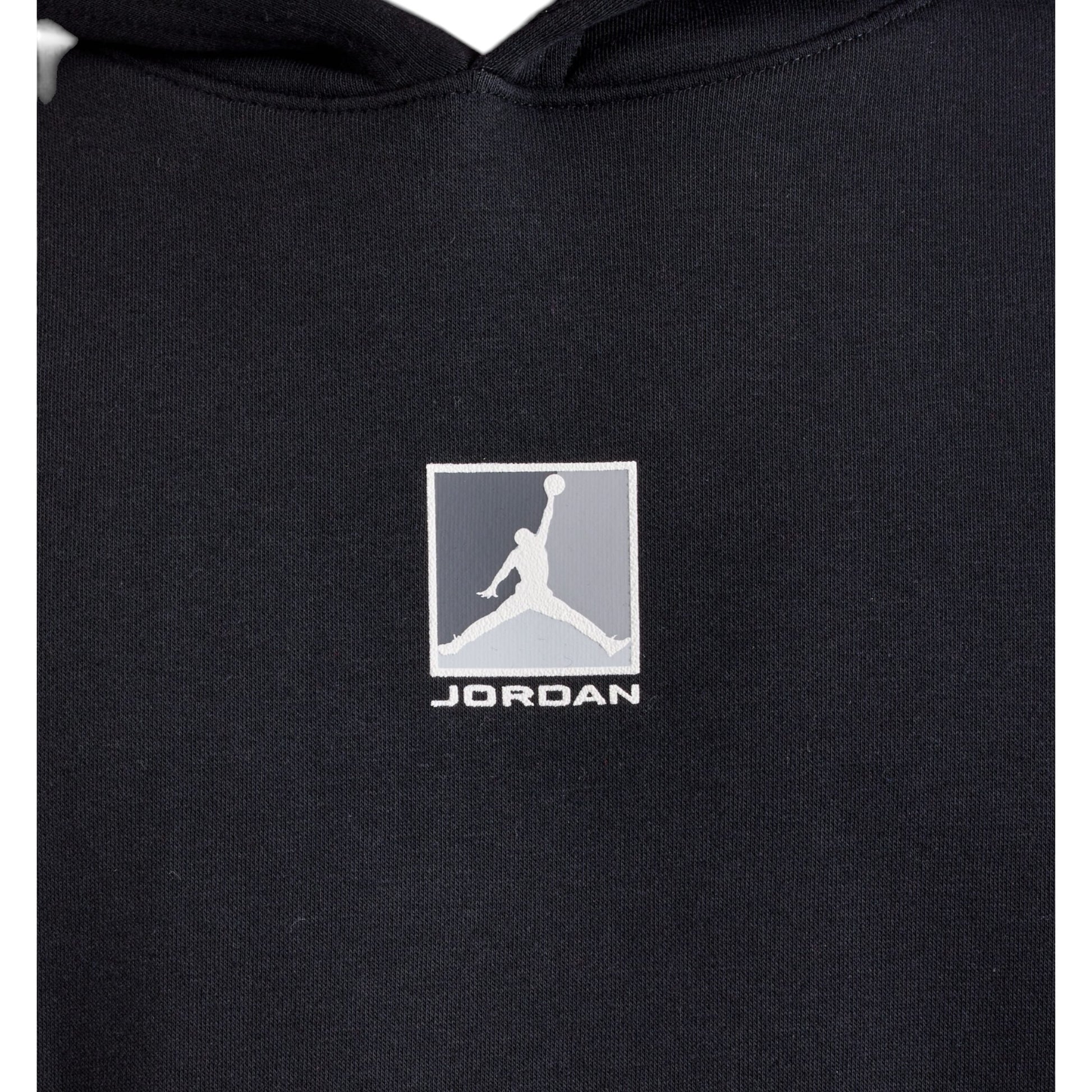 Black hoodie with Jordan logo on a white background