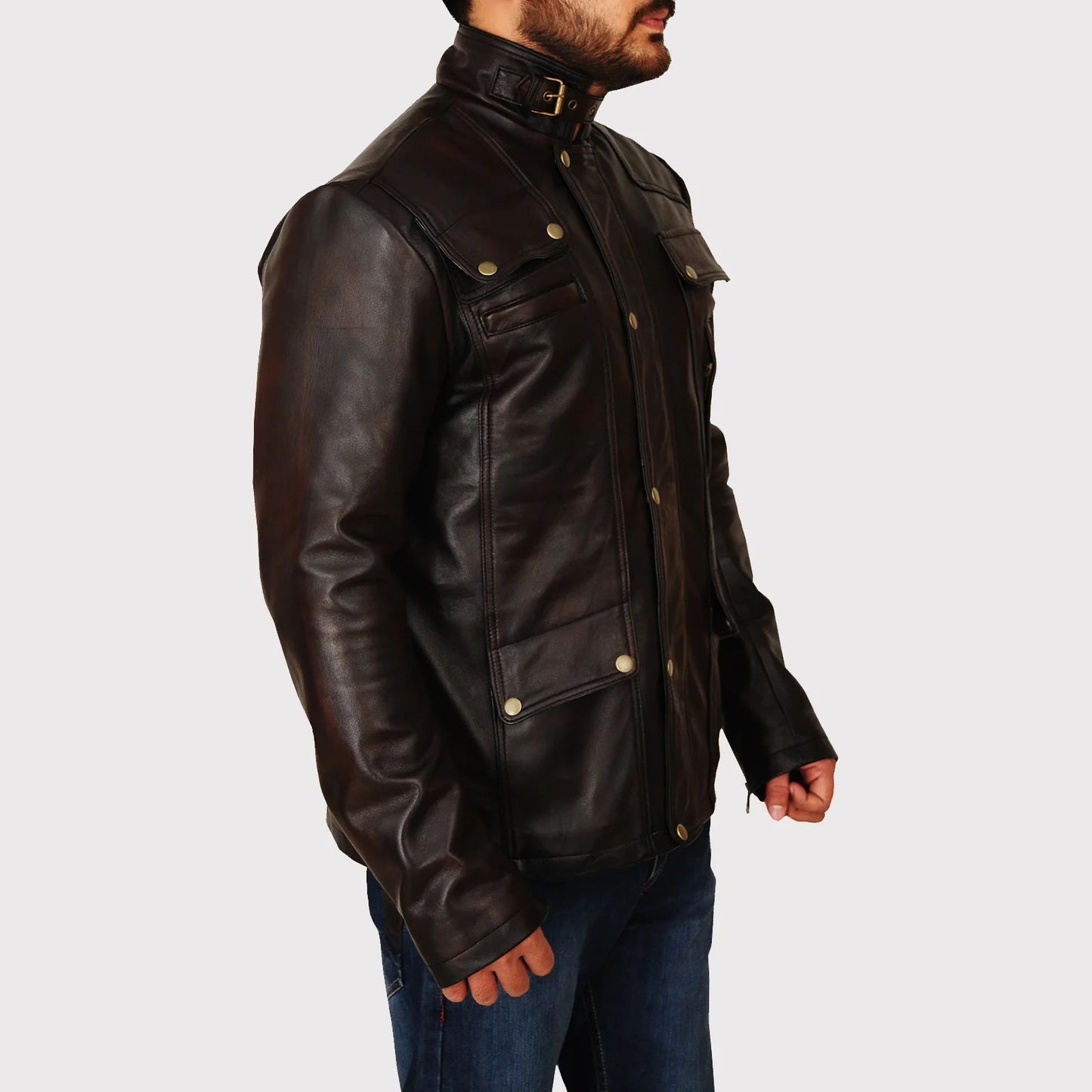 Classic Brown Leather Biker Jacket – Timeless Style & Rugged Comfort