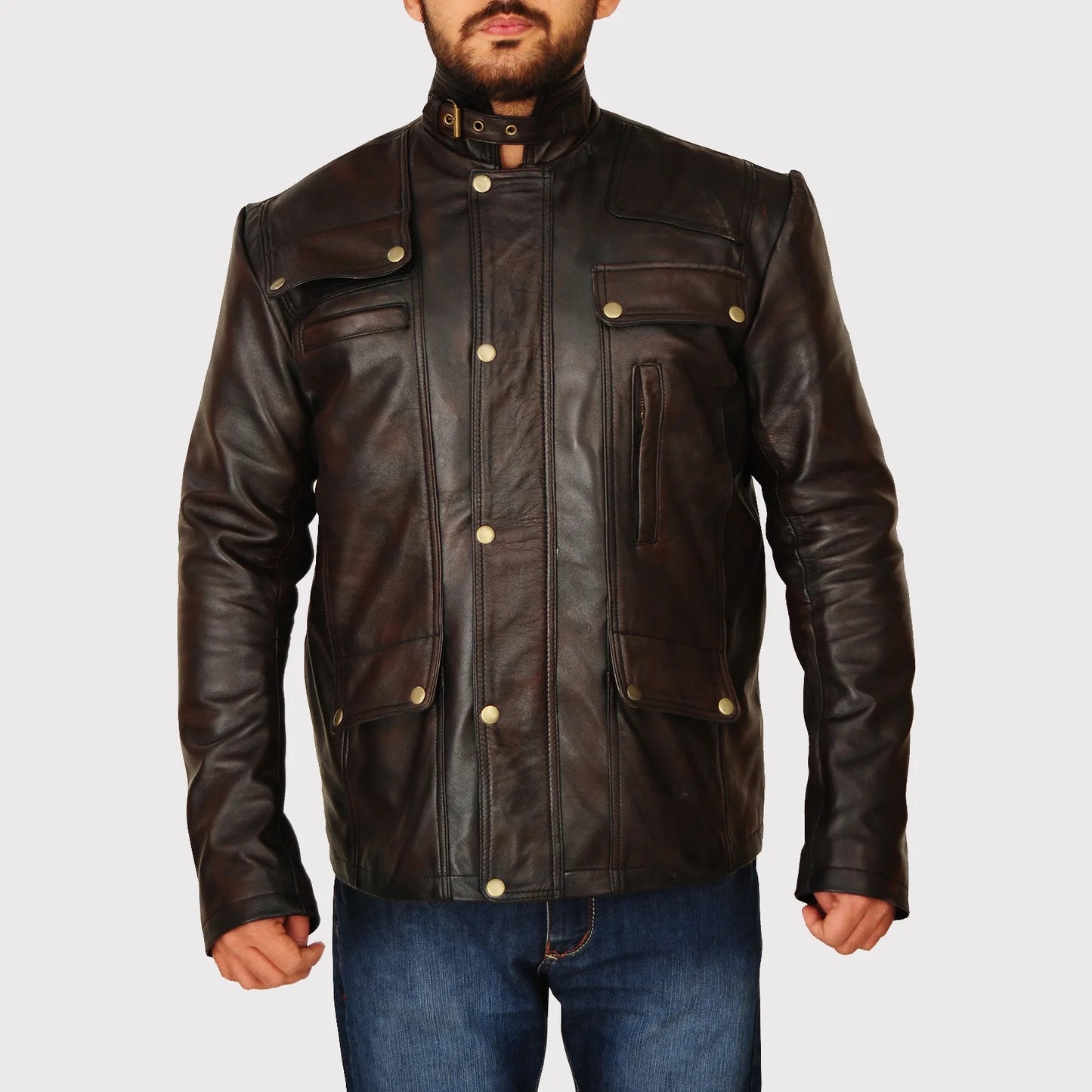 Classic Brown Leather Biker Jacket – Timeless Style & Rugged Comfort