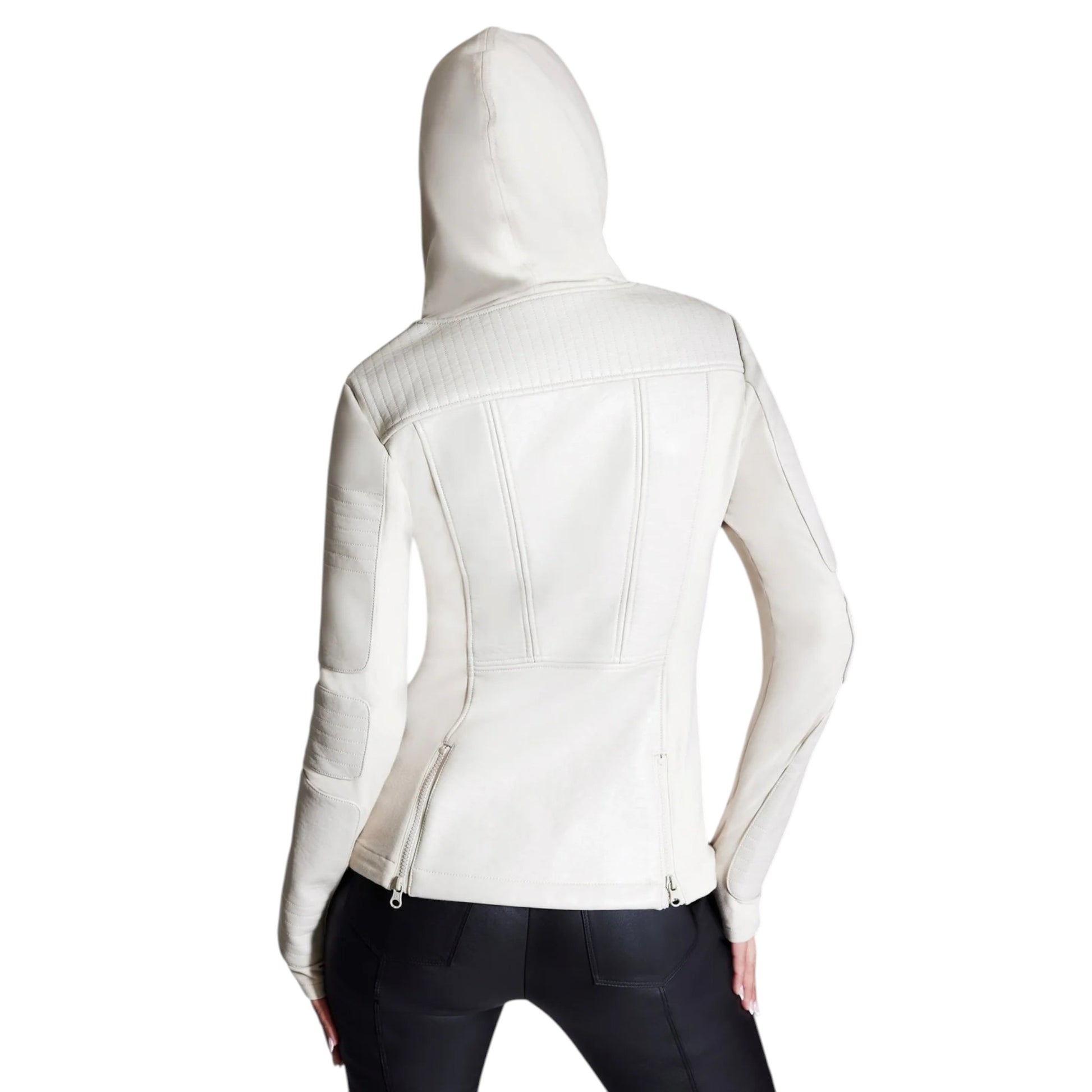White hooded jacket on a white background